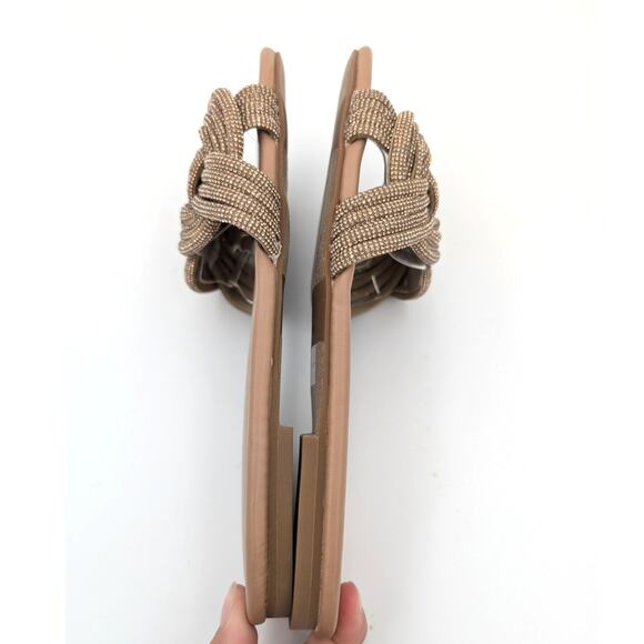 Abound Imani Flat Sandals Rhinestone Slip-On Women's Tan Mocha Size US7.5 - Picture 7 of 10